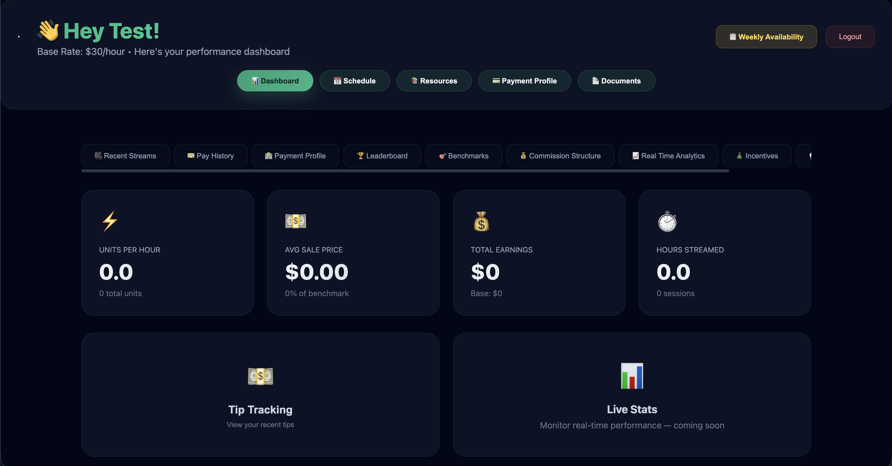 Streamer Dashboard - Live stream team command center